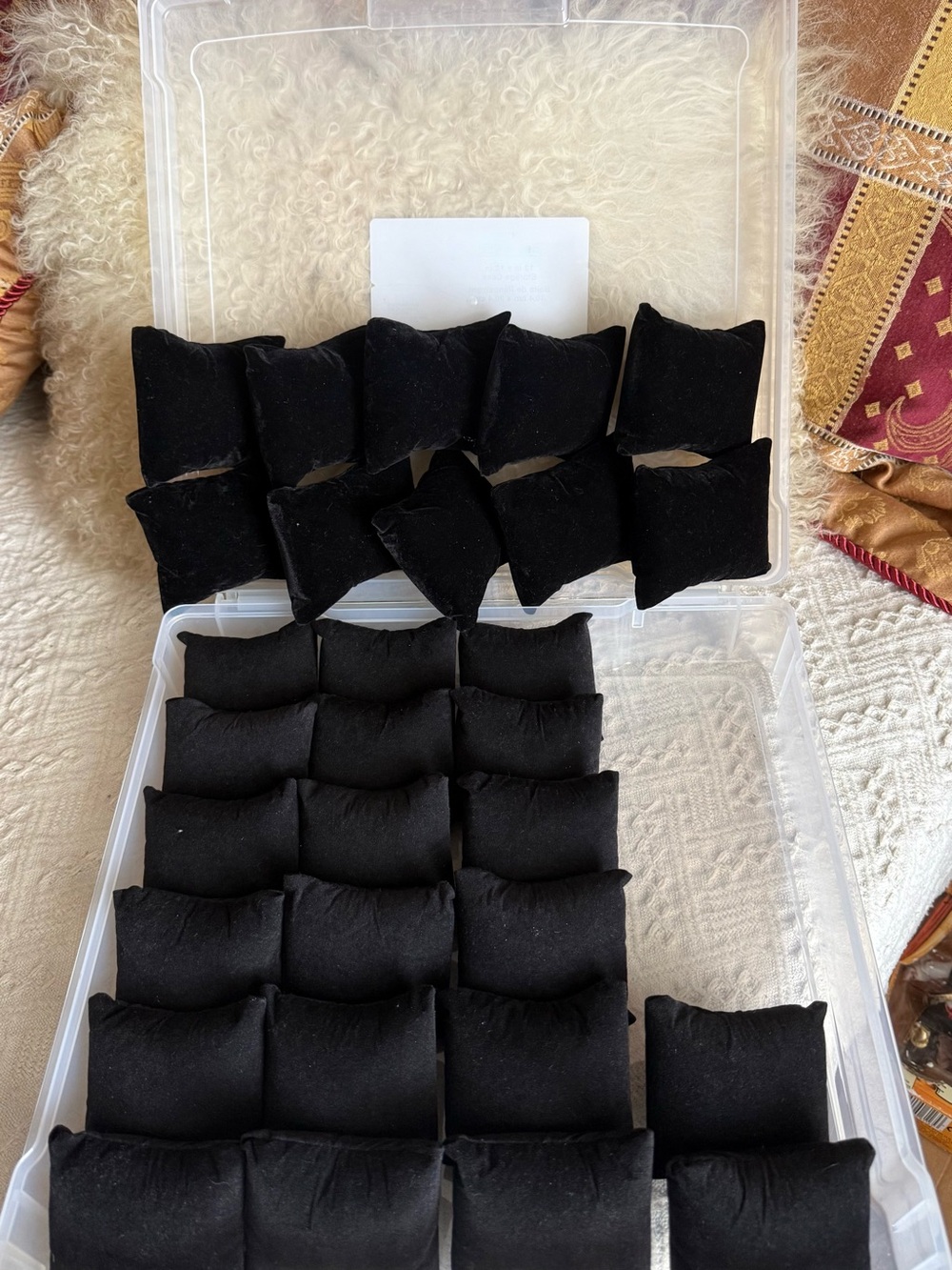 Black Velvet Jewelry Display Pillows- Set of 30